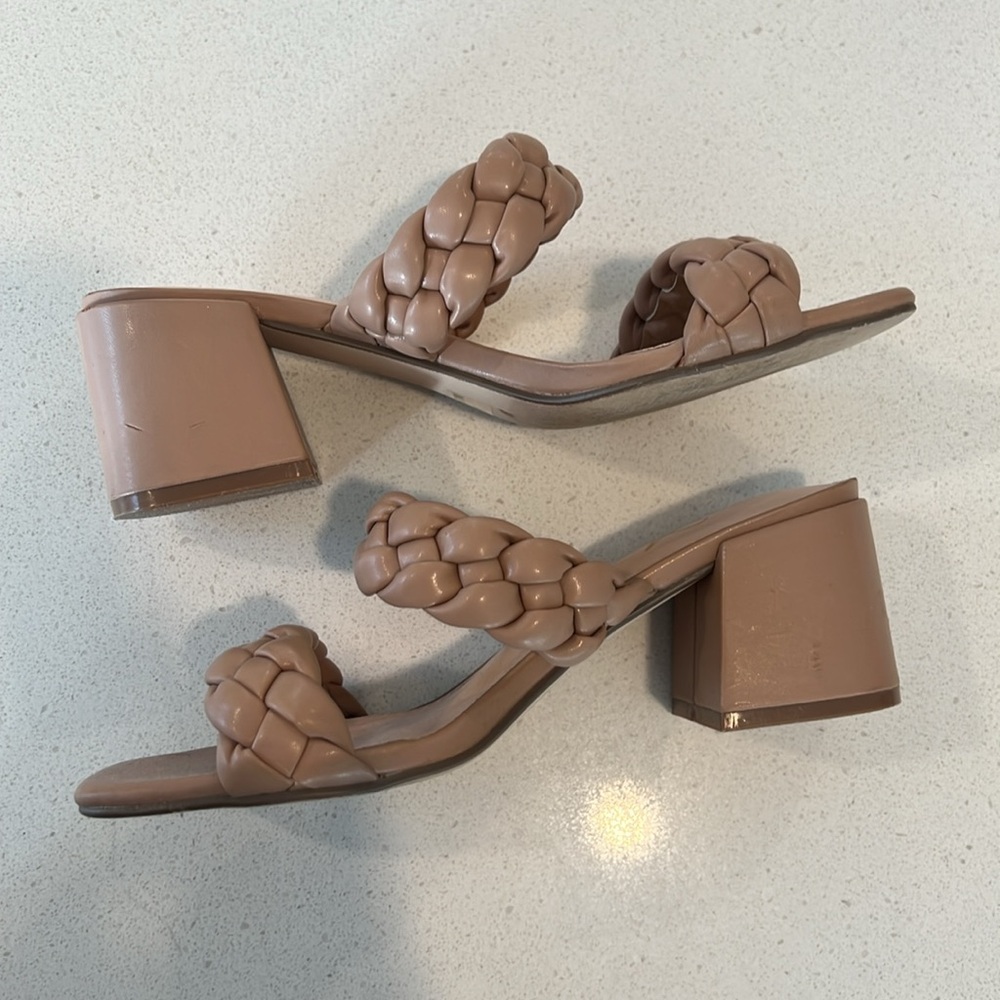 Tan Braided Heeled Sandals - Womens 6.5 - Picture 8 of 8